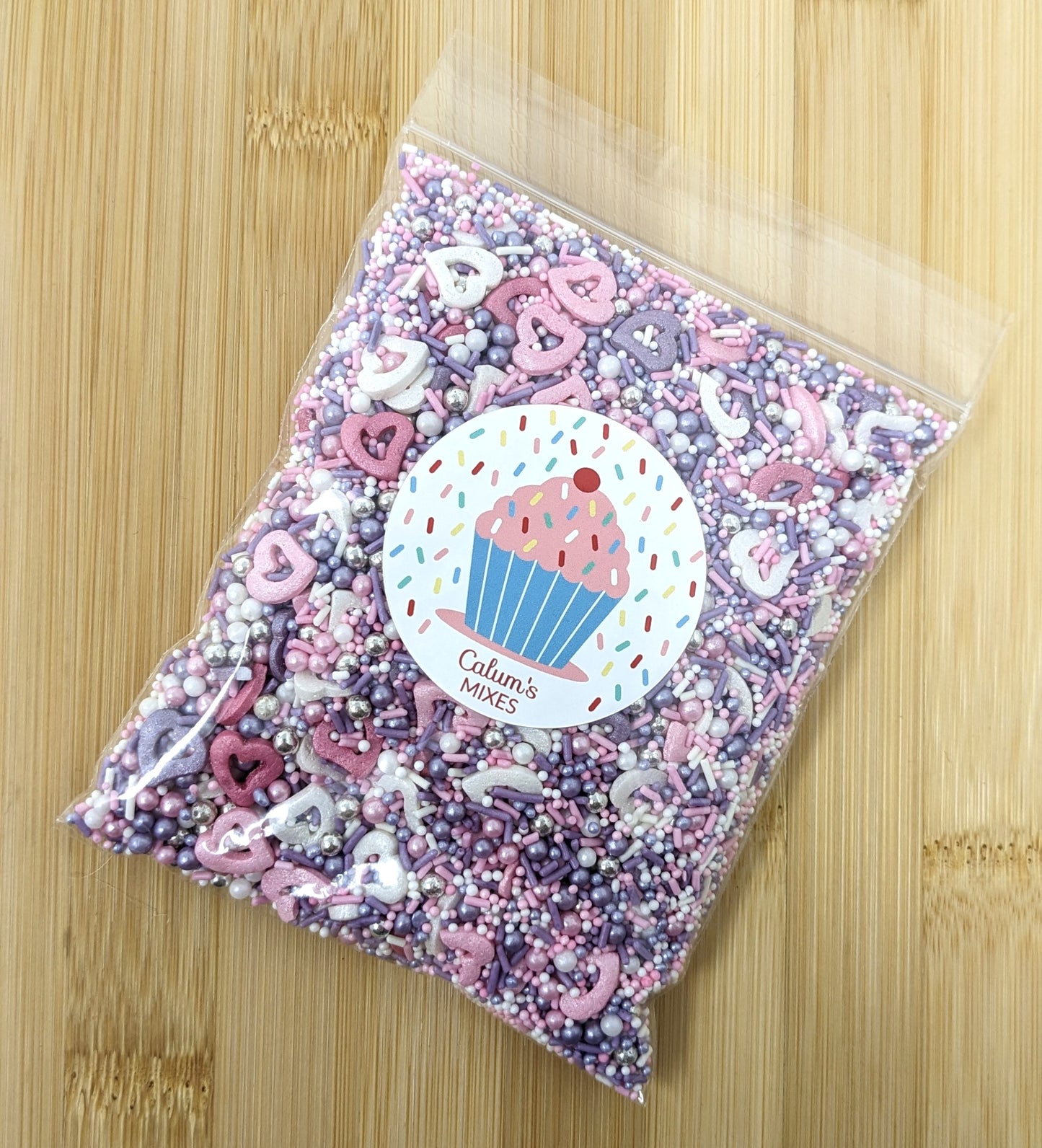 Glimmer Hearts Mix Cake Sprinkles