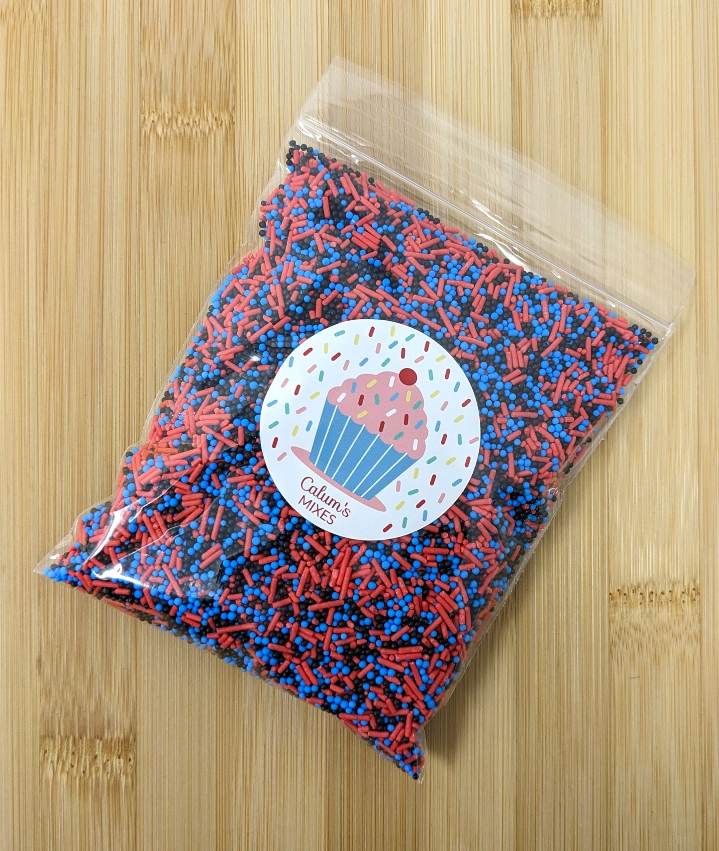 Red, Black & Blue Mixed Cake Sprinkles