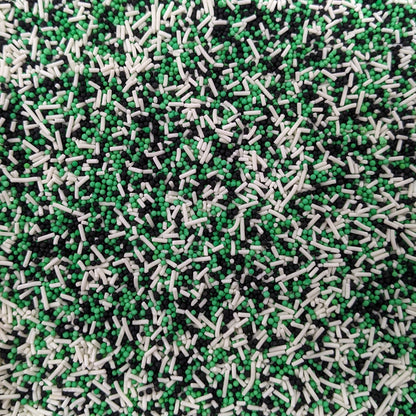 Green, Black & White Mix Cake Sprinkles