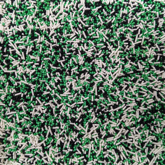 Green, Black & White Mix Cake Sprinkles