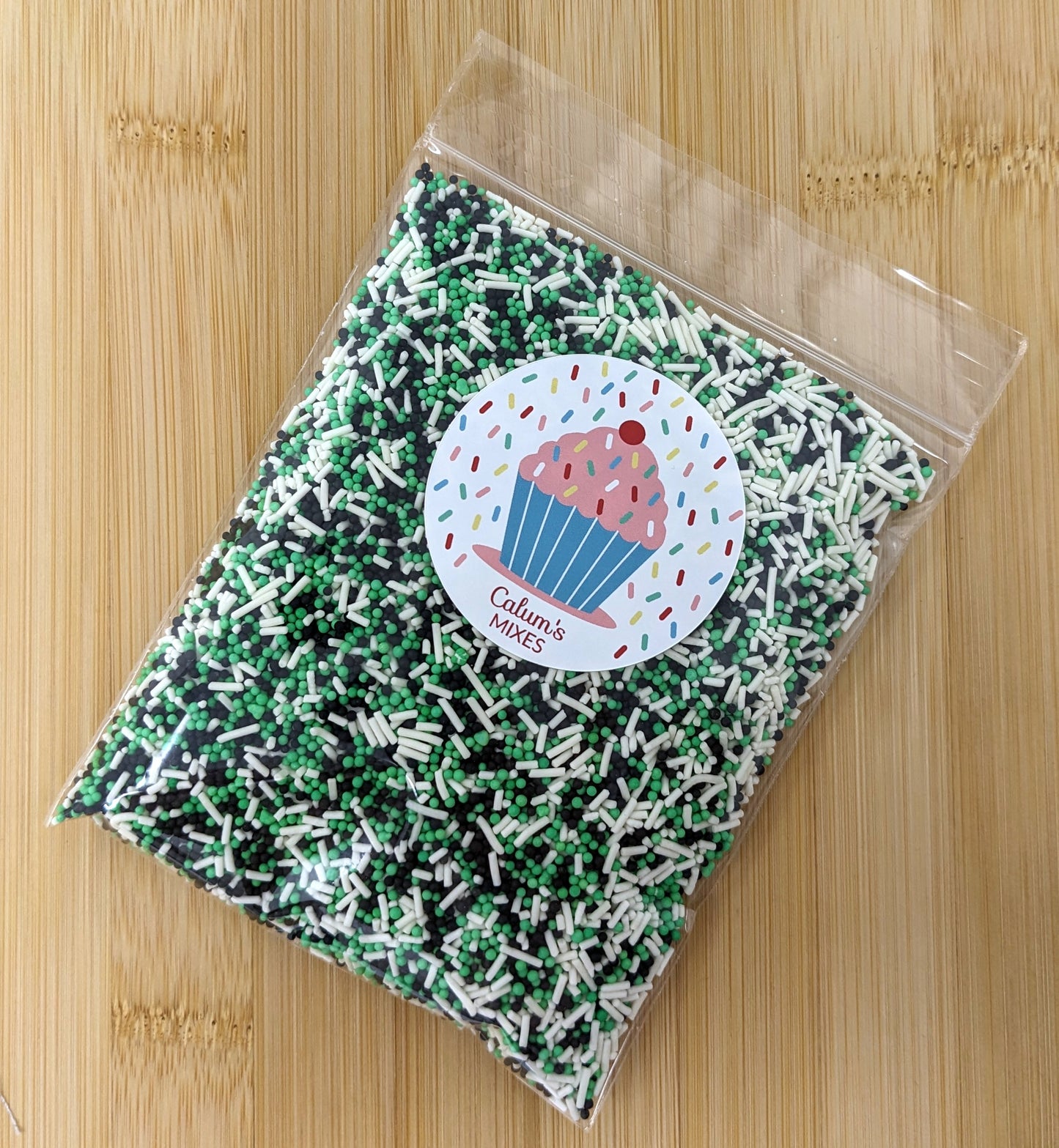 Green, Black & White Mix Cake Sprinkles