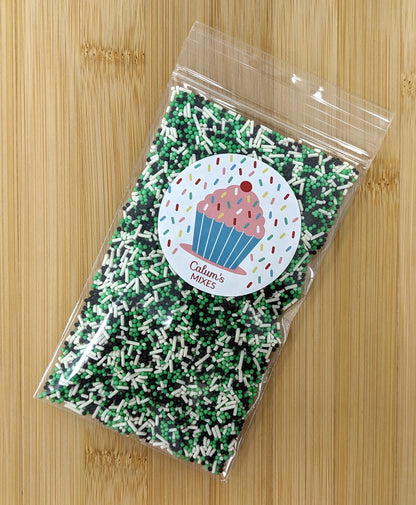 Green, Black & White Mix Cake Sprinkles