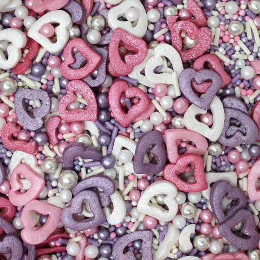 Glimmer Hearts Mix Cake Sprinkles