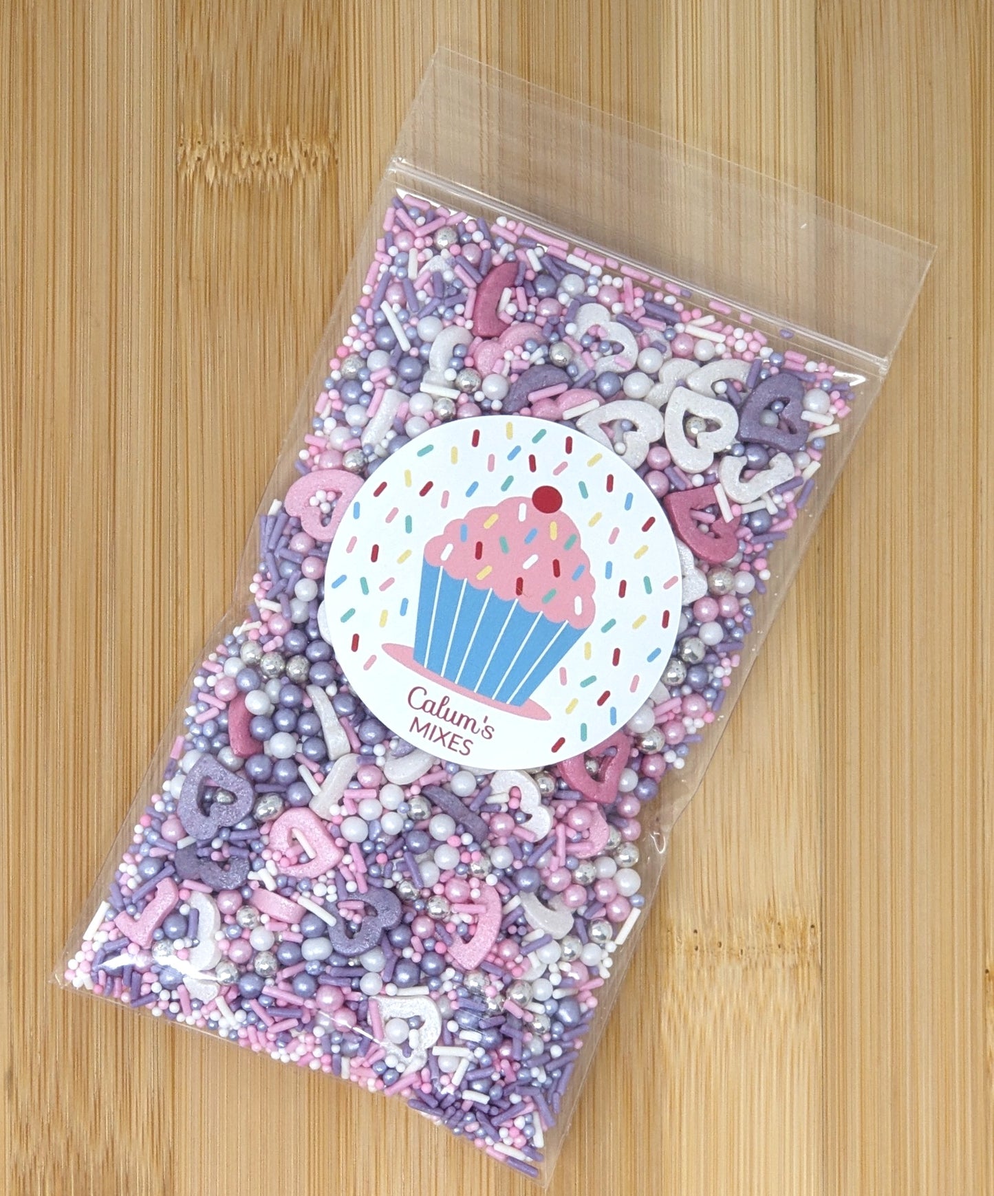 Glimmer Hearts Mix Cake Sprinkles