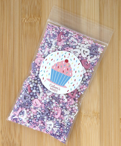 Glimmer Hearts Mix Cake Sprinkles