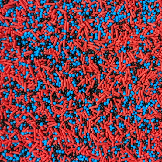 Red, Black & Blue Mixed Cake Sprinkles