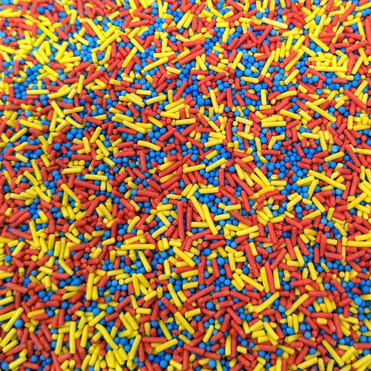 Red, Yellow & Blue Mix Cake Sprinkles