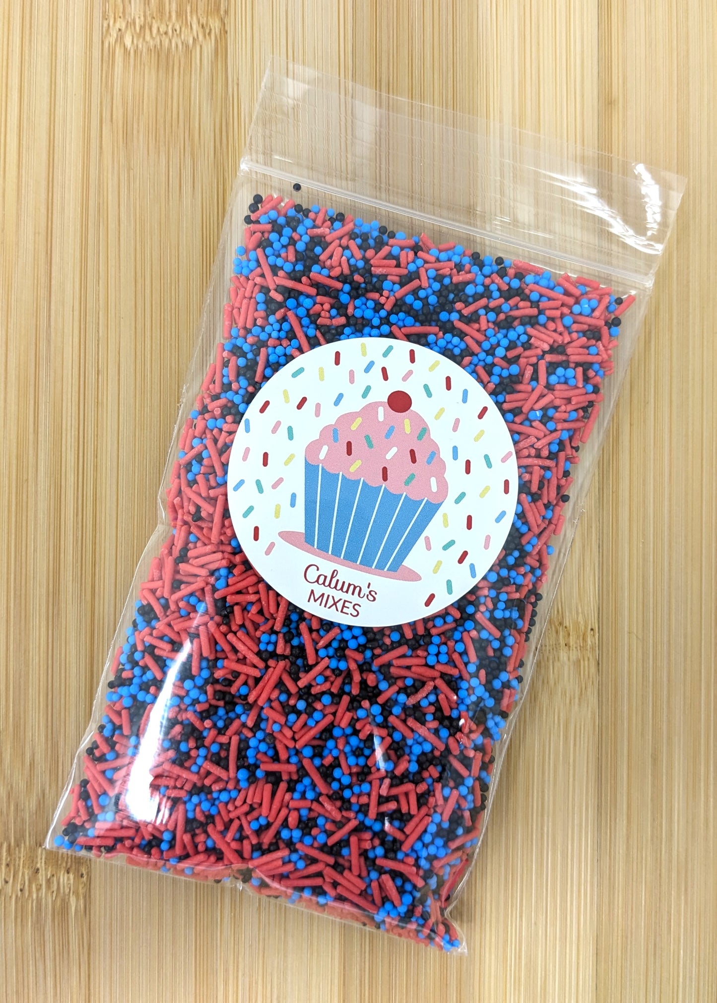 Red, Black & Blue Mixed Cake Sprinkles