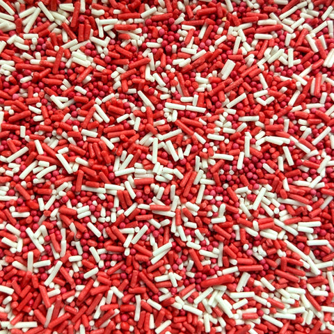Red and White Mixed Cake Sprinkles