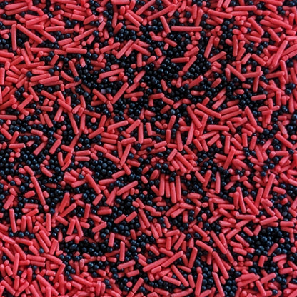 Red and Black Mixed Cake Sprinkles