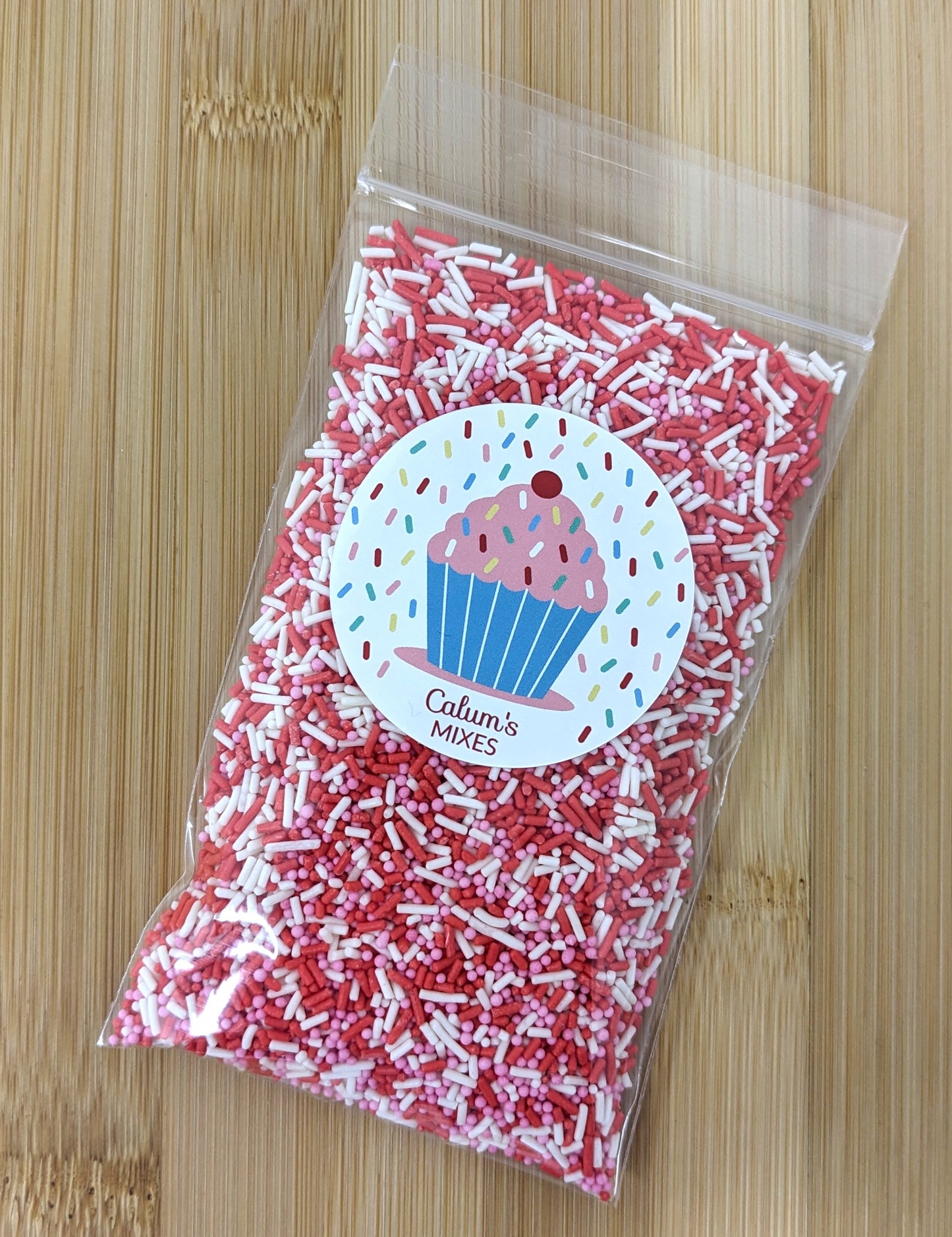 Pink, Red & White Cake Sprinkles