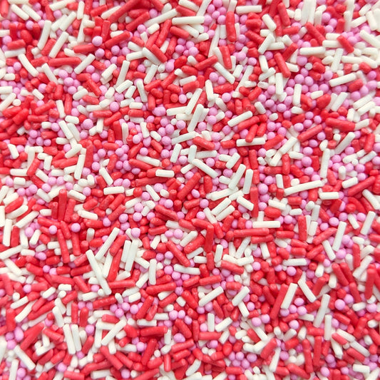 Pink, Red & White Cake Sprinkles
