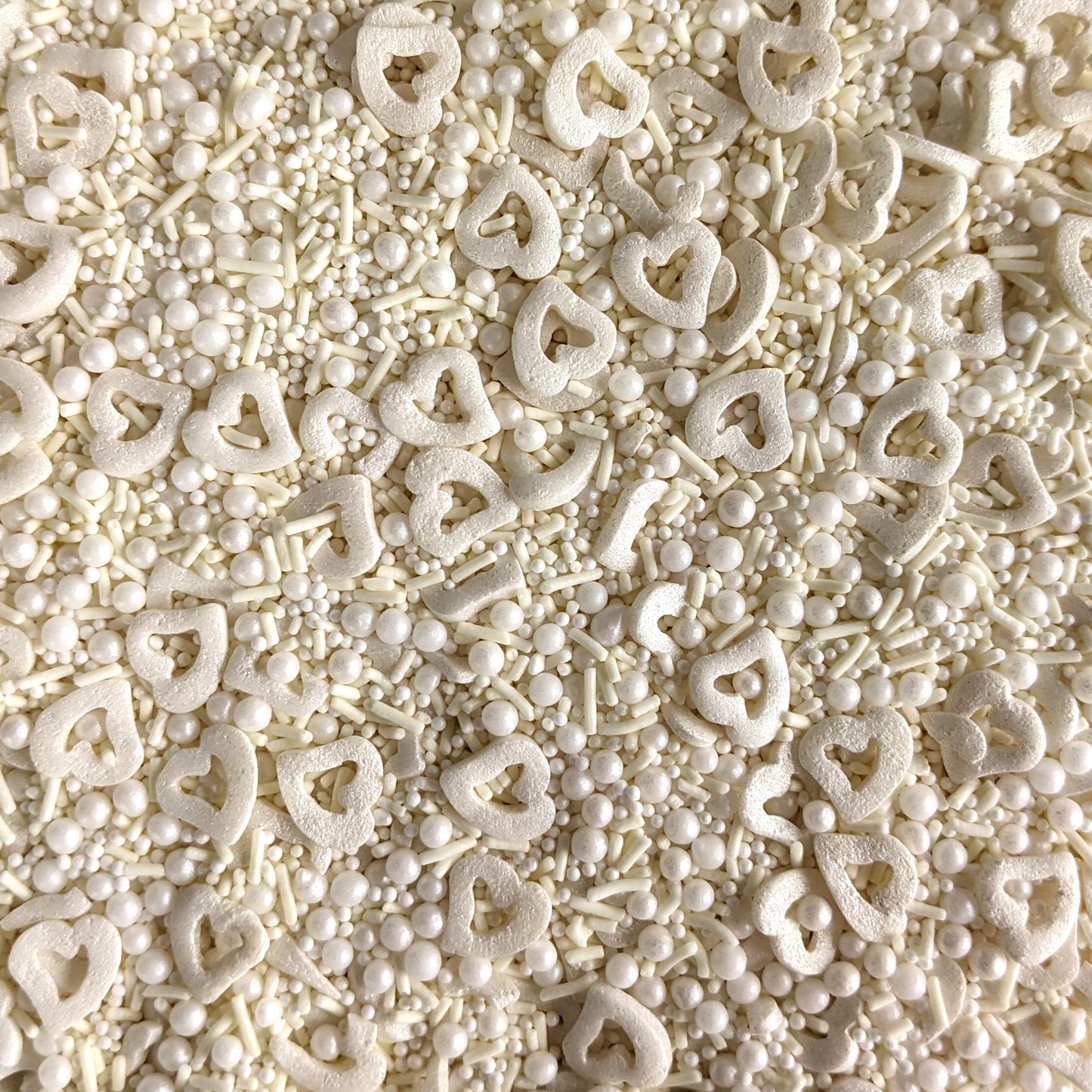 White Hearts & Pearls Mixed Cake Sprinkles