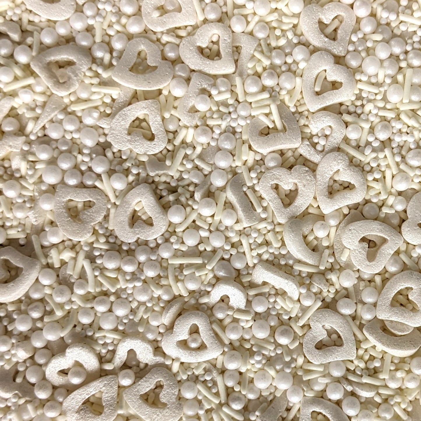 White Hearts & Pearls Mixed Cake Sprinkles