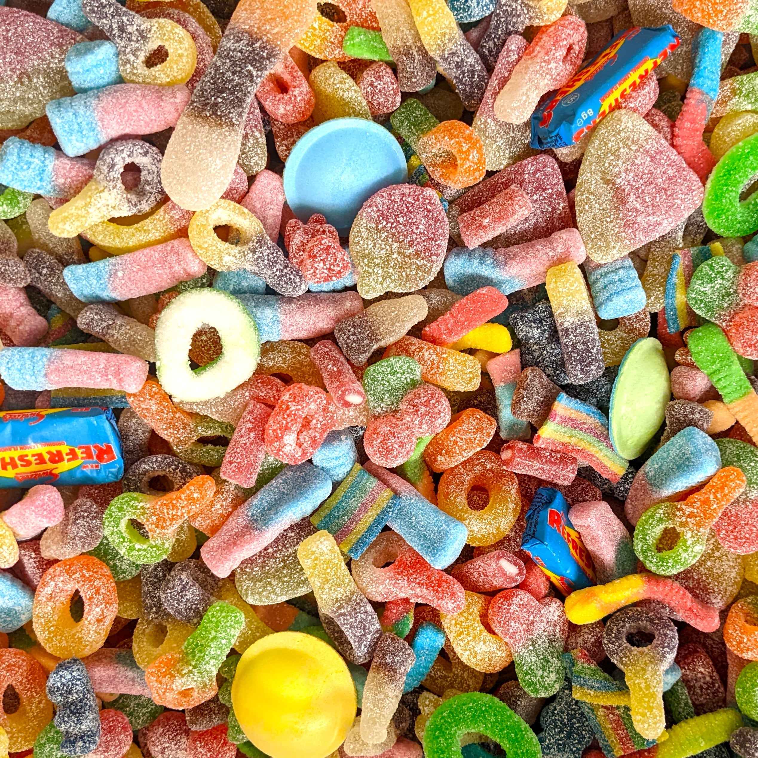 Fizzy Sweet Mix - Mixture of Assorted Fizzy Sour Gummy Sweets ...